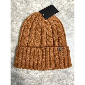 Do Everything in Love Cable Knit Beanie Cap in Camel - OS - NWT